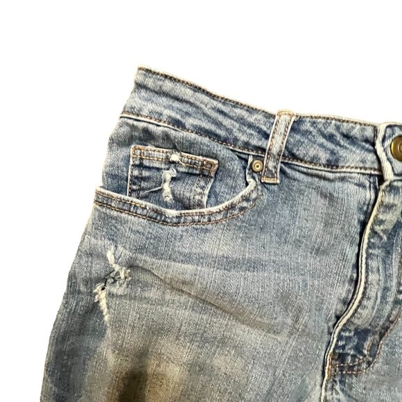 No Boundaries Junior Jeans Shorts Distressed High Rise (Sz13 W28) - Picture 2 of 8